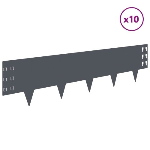 Ograda oko Travnjaka 10 kom. 100 x 25 cm Čelik Antracit - Antracit 10 25 cm Cijena