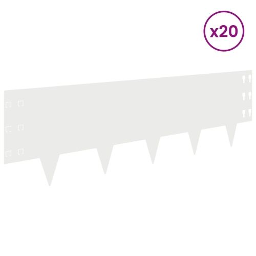 Ograda oko Travnjaka 20 kom. 100 x 30 cm Čelik Bijela - Bijela 20 30 cm Cijena