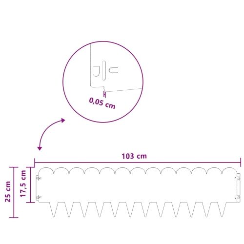 Ograda oko Travnjaka 30 kom. 103 x 25 cm Čelik Antracit - Antracit 30 25 cm Cijena
