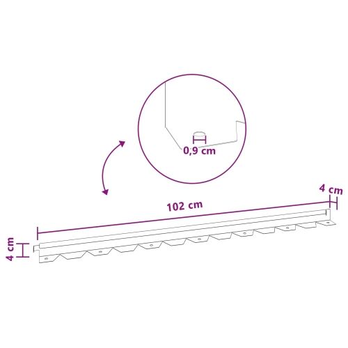Ograda oko Travnjaka 20 kom. 102 x 4 x 4 cm Čelik Antracit - Antracit 20 4 cm Cijena