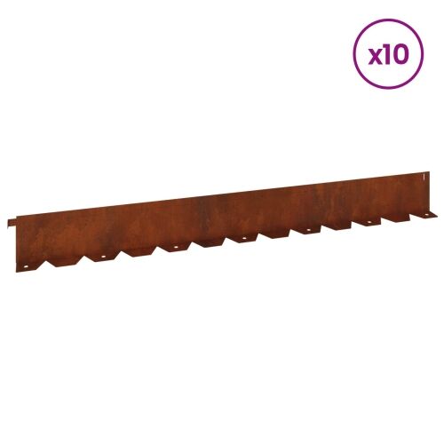 Ograda oko Travnjaka 10 kom. 102 x 10 x 4 cm Čelik Rđa - Otporni čelik 10 10 cm Cijena
