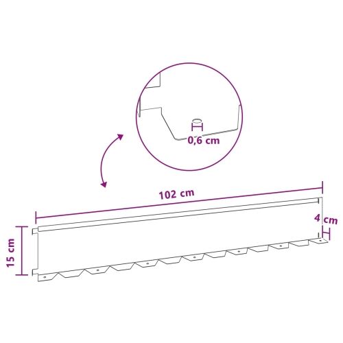 Ograda oko Travnjaka 20 kom. 102 x 15 x 4 cm Čelik Srebrna - Pocinčani čelik 20 15 cm Cijena