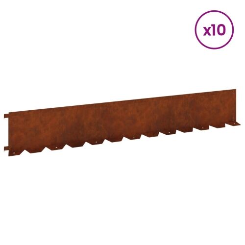 Ograda oko Travnjaka 10 kom. 102 x 15 x 4 cm Čelik Rđa - Otporni čelik 10 15 cm Cijena