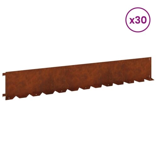 Ograda oko Travnjaka 30 kom. 102 x 15 x 4 cm Čelik Rđa - Otporni čelik 30 15 cm Cijena
