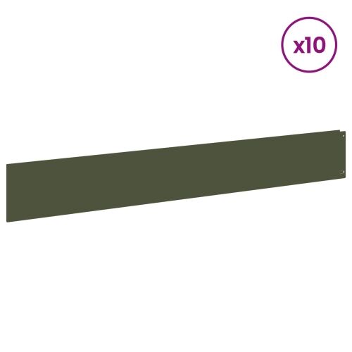 Ograda oko Travnjaka 10 kom. 100 x 15 cm Čelik Maslinastozelena - Maslinastozelena 10 15 cm Cijena