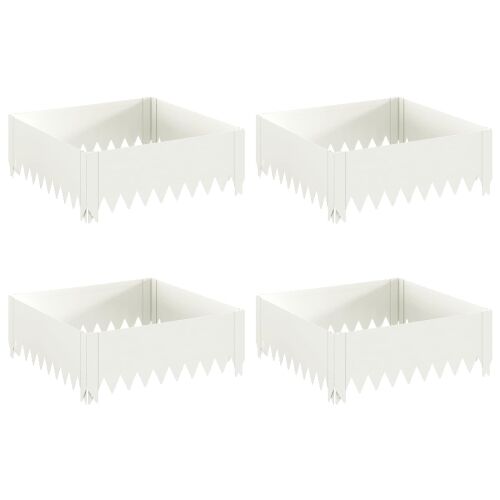 Ograda oko Travnjaka 4 kom. 60 x 60 x 20 cm Čelik Bijela - Bijela 60 x 60 x 20 cm 4 Cijena