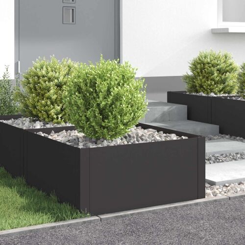 Ograda oko Travnjaka 4 kom. 60 x 60 x 35 cm Čelik Crna - Crna 60 x 60 x 35 cm 4 Cijena