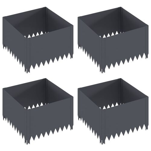 Ograda oko Travnjaka 4 kom. 60 x 60 x 35 cm Čelik Antracit - Antracit 60 x 60 x 35 cm 4 Cijena