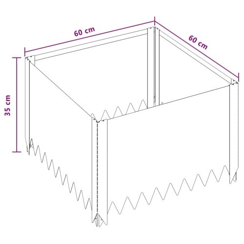 Ograda oko Travnjaka 4 kom. 60 x 60 x 35 cm Čelik Rđa - Otporni čelik 60 x 60 x 35 cm 4 Cijena