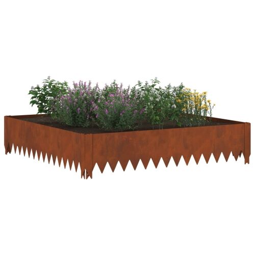 Ograda oko Travnjaka 4 kom. 100 x 100 x 20 cm Čelik Rđa - Otporni čelik 100 x 100 x 20 cm 4 Cijena