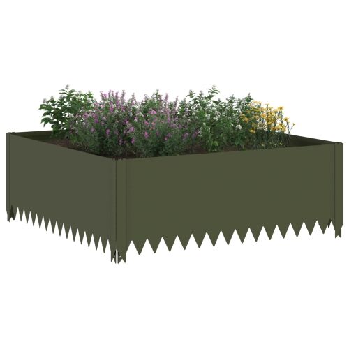 Ograda oko Travnjaka 100 x 100 x 35 cm Čelik Maslinastozelena - Maslinastozelena 100 x 100 x 35 cm 1 Cijena