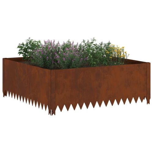 Ograda oko Travnjaka 4 kom. 100 x 100 x 35 cm Čelik Rđa - Otporni čelik 100 x 100 x 35 cm 4 Cijena