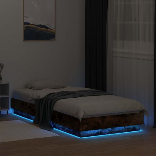 Okvir za krevet s LED svjetlom Dimljeni hrast 80 x 200 cm - Dimljeni hrast 80 x 200 cm Cijena
