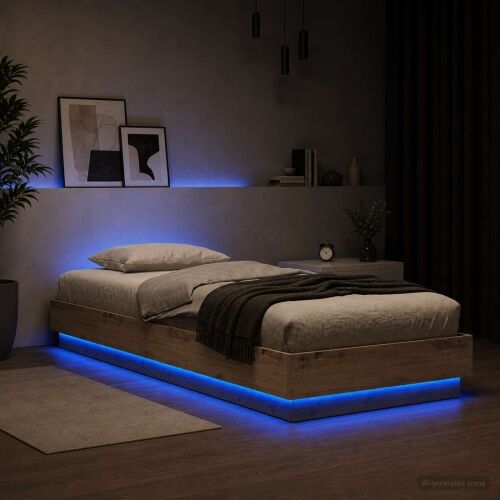 Okvir za krevet s LED svjetlom Hrast artisan 80 x 200 cm - Hrast artisan 80 x 200 cm Cijena