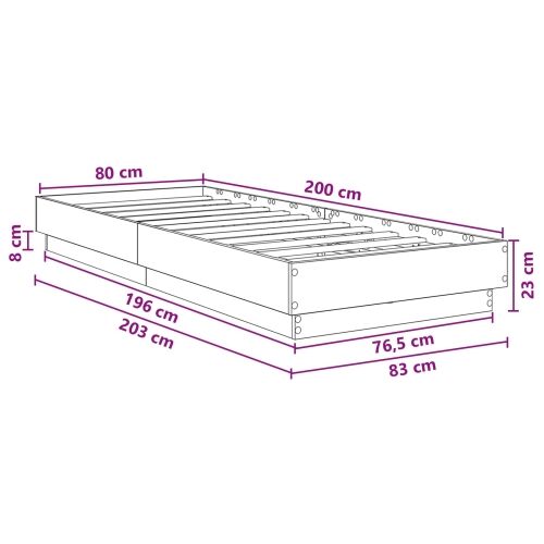 Okvir za krevet s LED svjetlom Hrast artisan 80 x 200 cm - Hrast artisan 80 x 200 cm Cijena