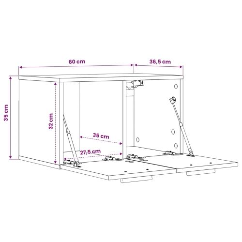 Ormar za Zid Crni hrast 60 x 36,5 x 35 cm Konstruirano drvo - Crni hrast Cijena