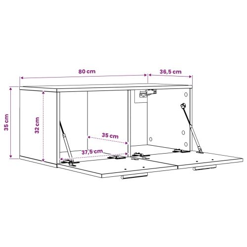 Ormar za Zid Zidna montaža Crni hrast 80 x 36,5 x 35 cm - Crni hrast Cijena