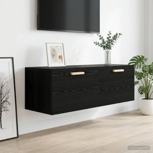 Ormar za Zid Crni hrast 100 x 36,5 x 35 cm Konstruirano drvo - Crni hrast Cijena