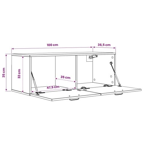 Ormar za Zid Staro drvo 100 x 36,5 x 35 cm Konstruirano drvo - Staro drvo Cijena