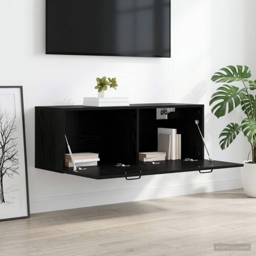 Ormar za Zid Crni hrast 100 x 36,5 x 35 cm Konstruirano drvo - Crni hrast Cijena
