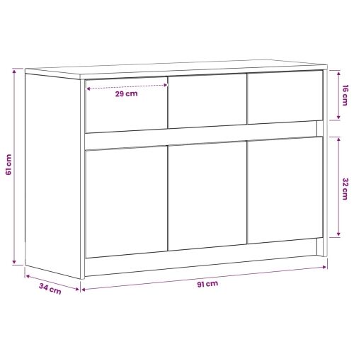TV ormar 91 x 34 x 61 cm Hrast artisan Konstruirano drvo - Hrast artisan Cijena
