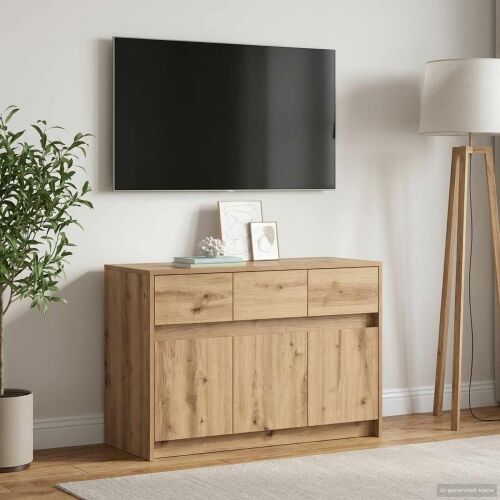 TV ormar 91 x 34 x 61 cm Hrast artisan Konstruirano drvo - Hrast artisan Cijena