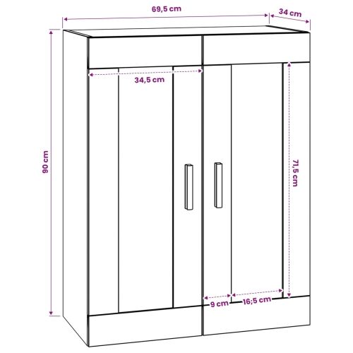 Ormar za Zid Zidna montaža Staro drvo 69,5 x 34 x 90 cm - Staro drvo Cijena