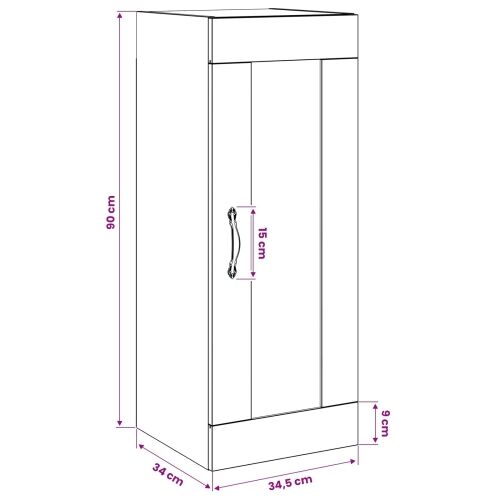 Ormar za Zid Crni hrast 34,5 x 34 x 90 cm Konstruirano drvo - Crni hrast Cijena