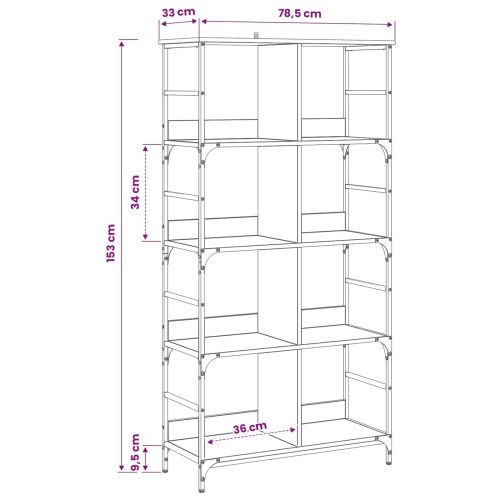 Polica 4 razina 78,5 x 33 x 153 cm metal PB Staro drvo - Staro drvo 153 cm Cijena