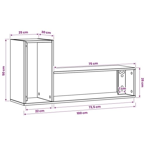 TV ormar 100 x 30 x 50 cm Staro drvo Konstruirano drvo - Staro drvo 100 cm Cijena