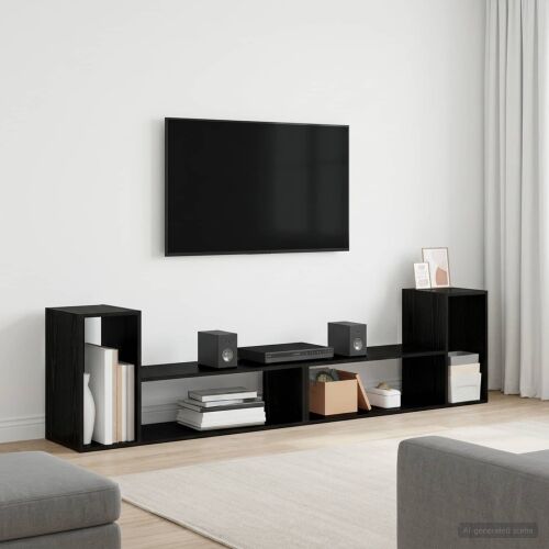 TV ormar 100 x 30 x 50 cm Crni hrast Konstruirano drvo - Crni hrast 100 cm Cijena