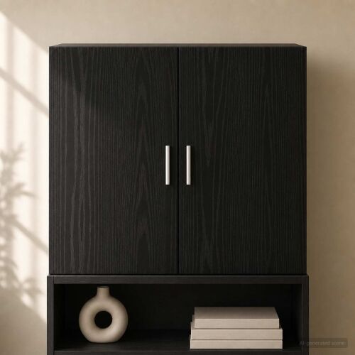 Ormar za Zid Crni hrast 80 x 42,5 x 64 cm Konstruirano drvo - Crni hrast Cijena