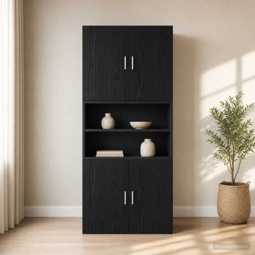 Ormar za Zid Crni hrast 80 x 42,5 x 64 cm Konstruirano drvo - Crni hrast Cijena
