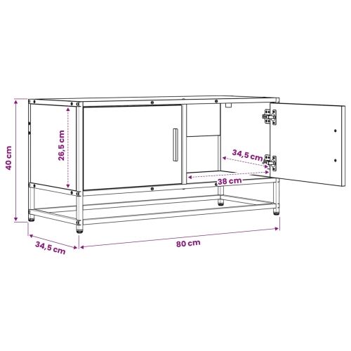 TV ormar 80 x 34,5 x 40 cm Crni hrast Konstruirano drvo - Crni hrast Cijena