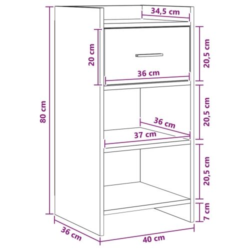 Kreveta Hrast sonoma 40 x 36 x 80 cm Konstruirano drvo - Hrast sonoma Cijena