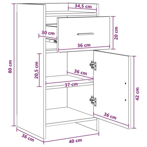 Kreveta Hrast sonoma 40 x 36 x 80 cm Konstruirano drvo - Hrast sonoma Cijena