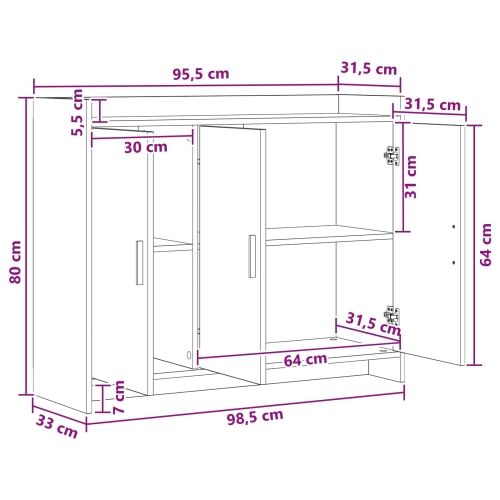 Kreveta Siva Sonoma 98,5 x 33 x 80 cm Konstruirano drvo - Siva Sonoma Cijena