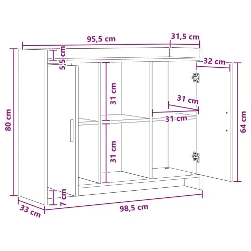 Kreveta 98,5 x 33 x 80 cm PB - Dimljeni hrast Cijena
