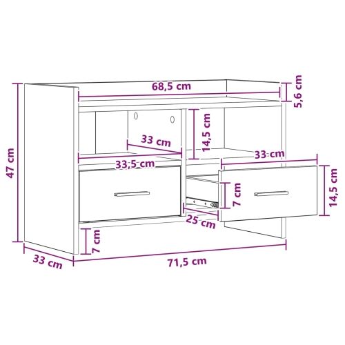 TV ormar 71,5 x 33 x 47 cm Hrast artisan Konstruirano drvo - Hrast artisan Cijena