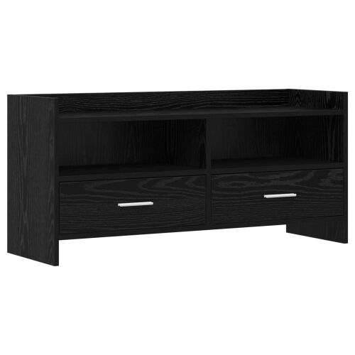 TV ormar 100 x 33 x 47 cm Crni hrast Konstruirano drvo - Crni hrast Cijena
