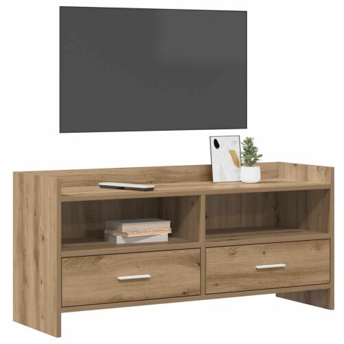 TV ormar 100 x 33 x 47 cm Hrast artisan Konstruirano drvo - Hrast artisan Cijena