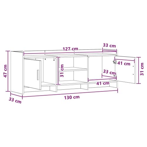 TV ormar 130 x 33 x 47 cm Betonska siva Konstruirano drvo - Betonska siva 130 cm Cijena
