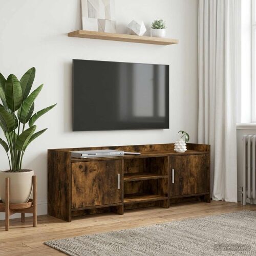 TV ormar 130 x 33 x 47 cm Dimljeni hrast Konstruirano drvo - Dimljeni hrast 130 cm Cijena