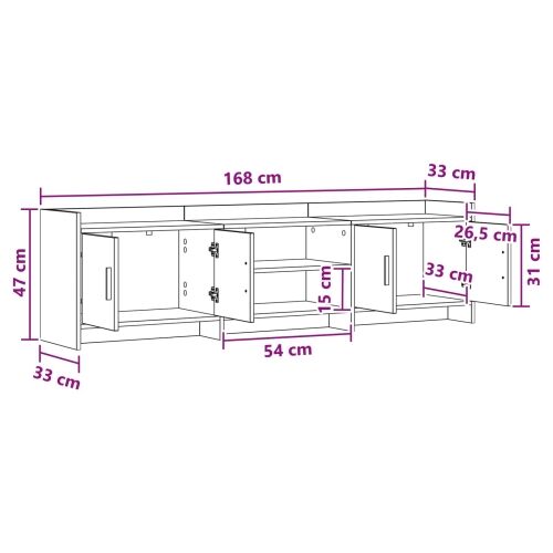 TV ormar 168 x 33 x 47 cm Hrast sonoma Konstruirano drvo - Hrast sonoma 168 cm Cijena