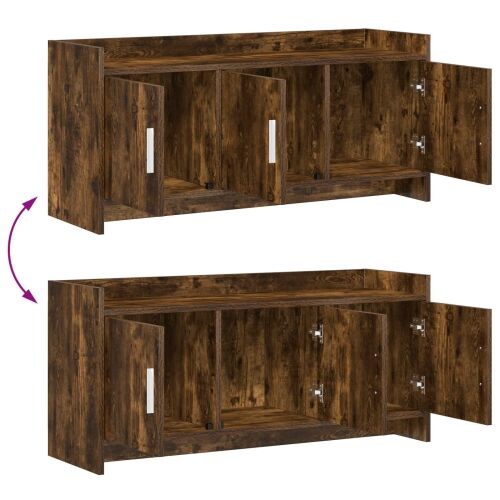 TV ormar 102 x 33 x 47 cm Dimljeni hrast Konstruirano drvo - Dimljeni hrast 102 cm Cijena