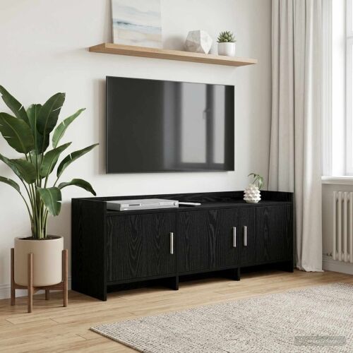 TV ormar 130 x 33 x 47 cm Crni hrast Konstruirano drvo - Crni hrast 130 cm Cijena