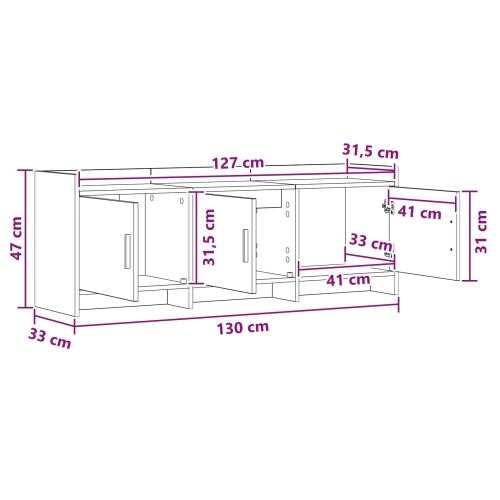 TV ormar 130 x 33 x 47 cm Betonska siva Konstruirano drvo - Betonska siva 130 cm Cijena