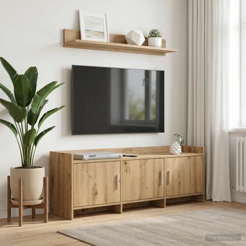 TV ormar 130 x 33 x 47 cm Hrast artisan Konstruirano drvo - Hrast artisan 130 cm Cijena