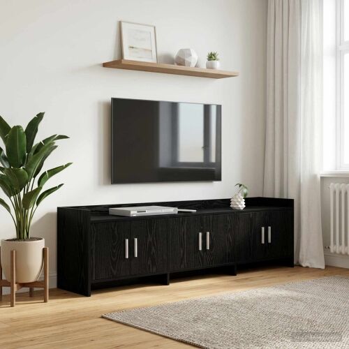 TV ormar 168 x 33 x 47 cm Crni hrast Konstruirano drvo - Crni hrast Cijena