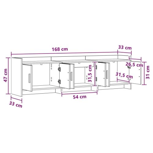 TV ormar 168 x 33 x 47 cm Hrast artisan Konstruirano drvo - Hrast artisan Cijena